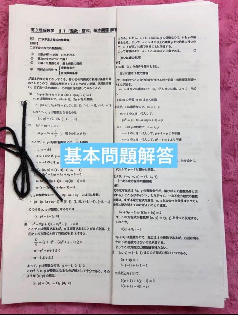 鉄緑会　高3 理系　数学　単元別演習　問題・解答解説フル　鶴田先生の手書解答付