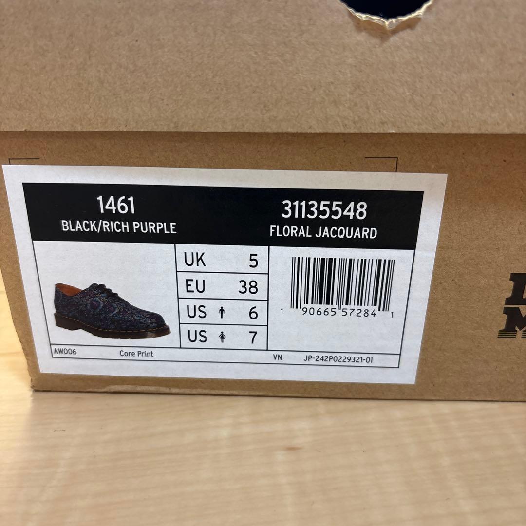 靴 Dr.Martens Floral Jacquard Oxord Shoes