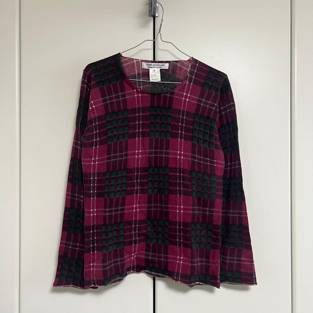 コムデギャルソンコムデギャルソン ウール チェック ニット セーター