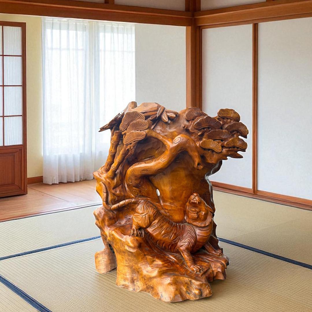 【一枚板】高さ68㎝ 幅56㎝ 奥行き48㎝ 虎松　衝立 天然木無垢材