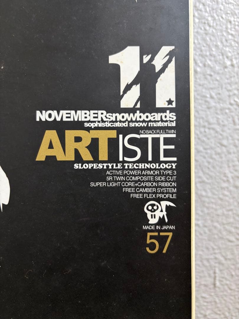 NOVEMBER ARTISTE 157cm スノーボード FLUXバイン付き