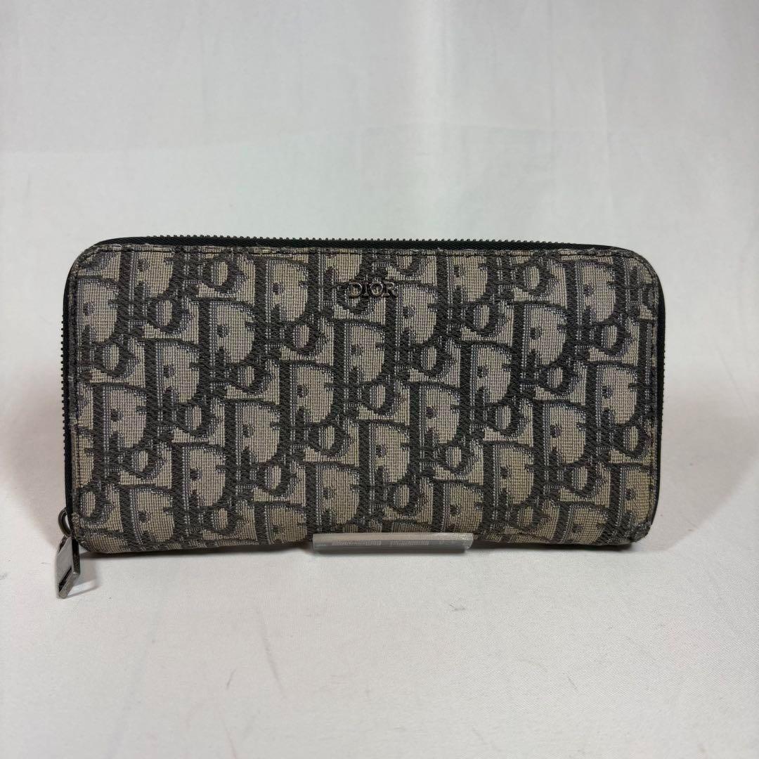DIOR ディオール　長財布　トロッター　 オブリーク　キャンバス　ラウンド
