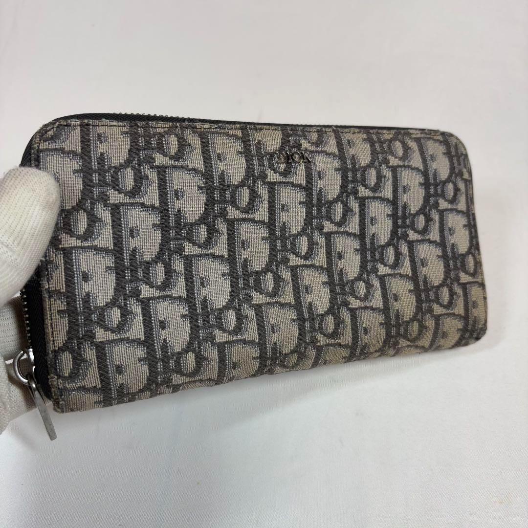 DIOR ディオール　長財布　トロッター　 オブリーク　キャンバス　ラウンド