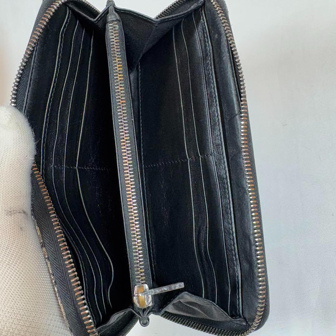 DIOR ディオール　長財布　トロッター　 オブリーク　キャンバス　ラウンド