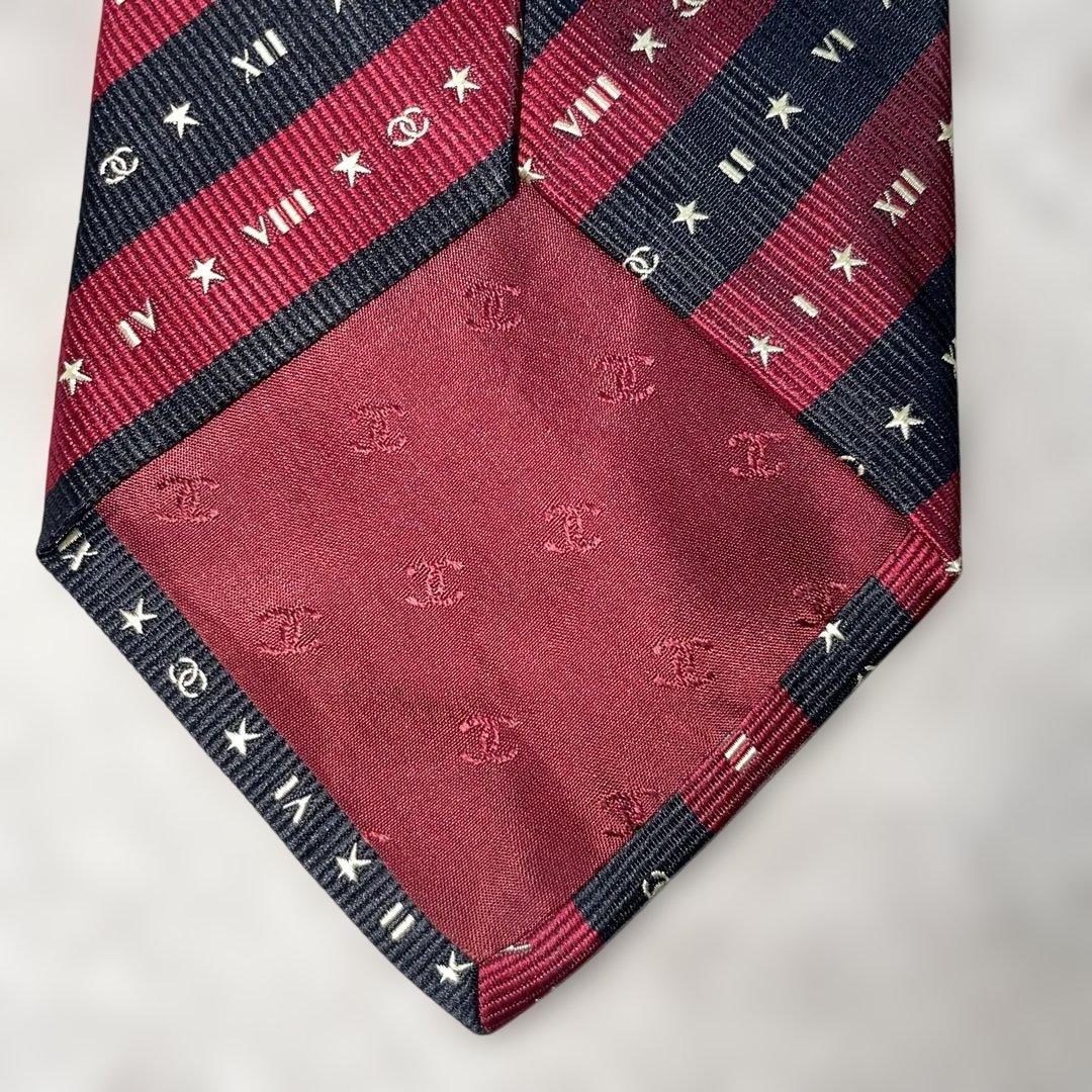 【ネクタイ】シャネル　ココマーク　レジメンタル