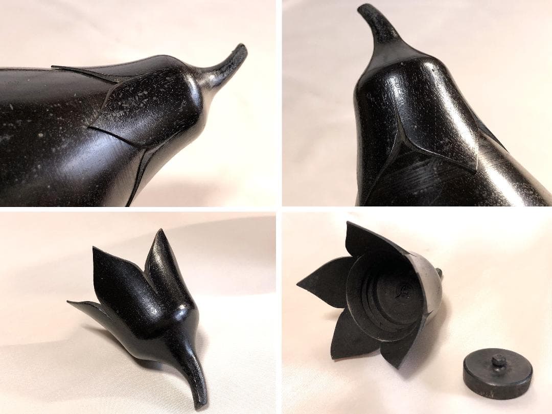 【 木彫漆塗茄子香筒 】　　最上手品　　蔵出　　I1105I