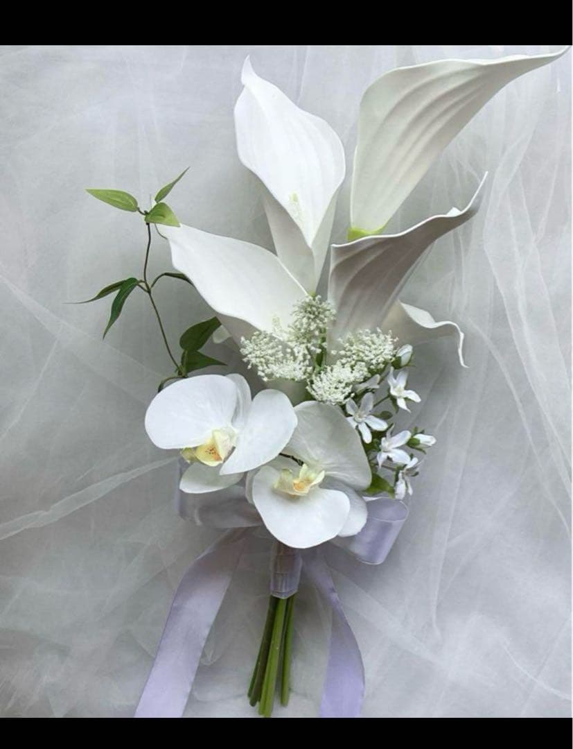 アーティフィシャルフラワー ブーケ ブートニア カラー 結婚式 造花
