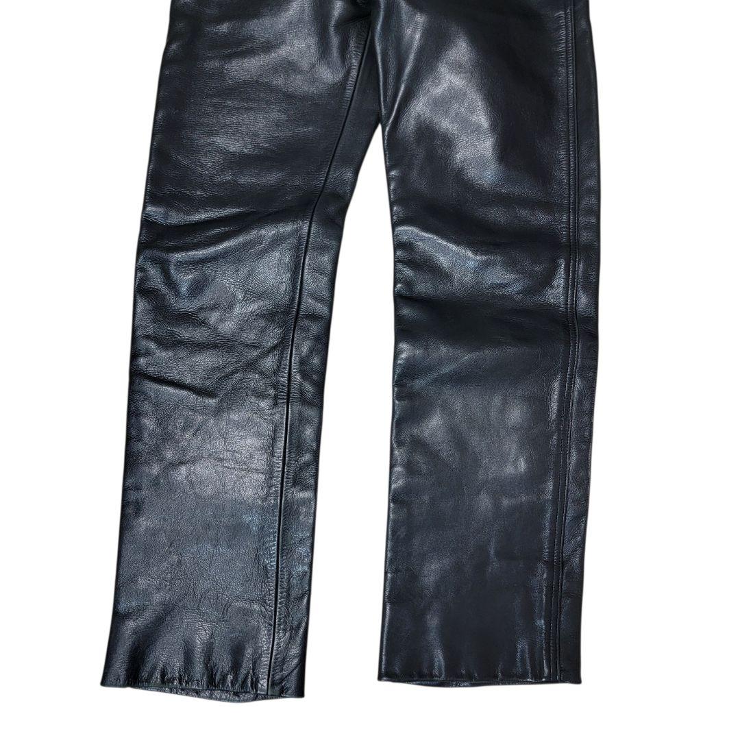 HDC製 上質牛革 ハーレーダビッドソン 32 レザーパンツ 黒