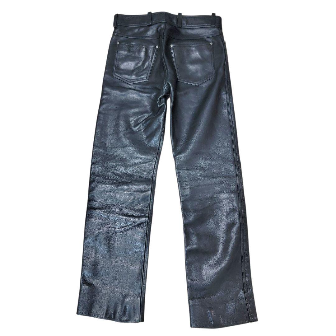 HDC製 上質牛革 ハーレーダビッドソン 32 レザーパンツ 黒