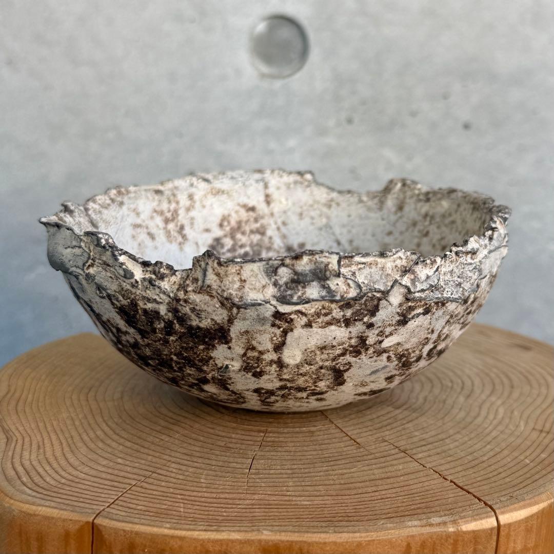 たけろうポット ちぎり 白サビ 安西岳郎 芽の巣山 植木鉢