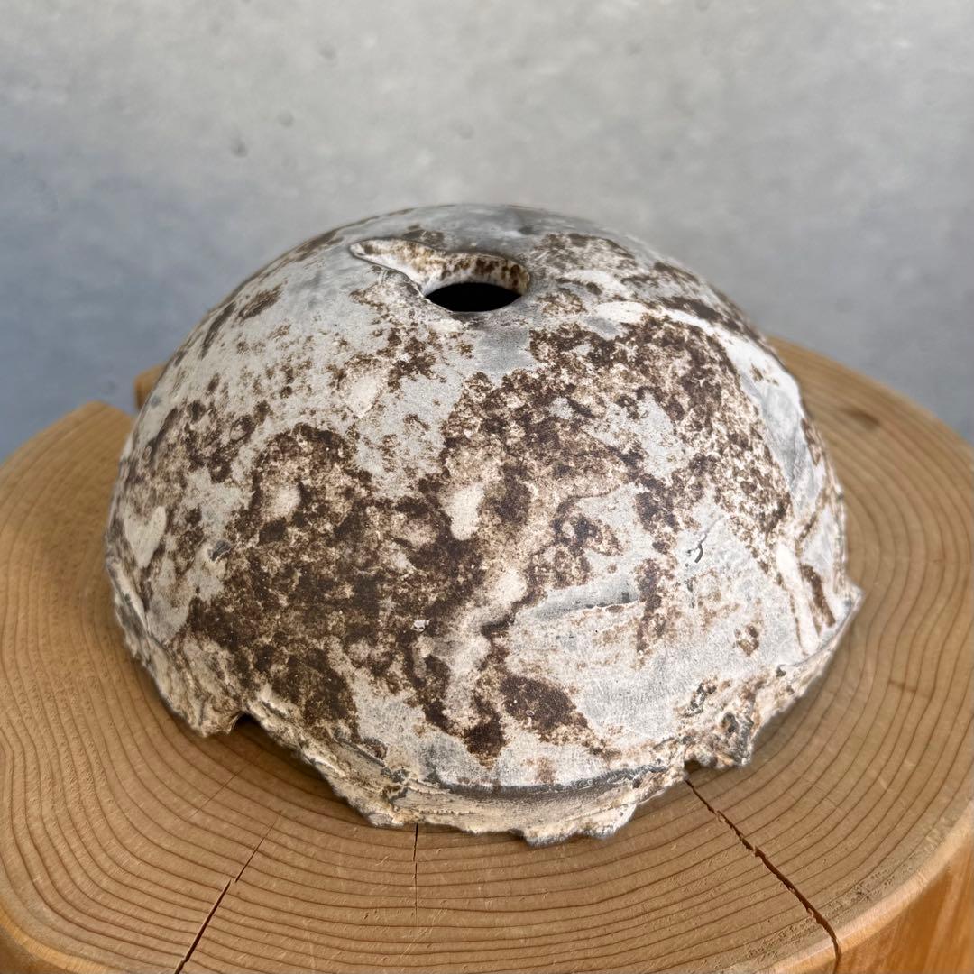 たけろうポット ちぎり 白サビ 安西岳郎 芽の巣山 植木鉢