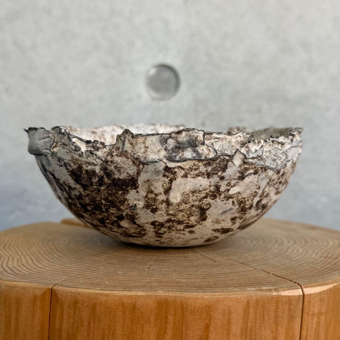 たけろうポット ちぎり 白サビ 安西岳郎 芽の巣山 植木鉢