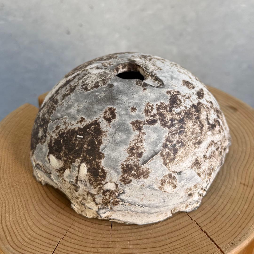 たけろうポット ちぎり 白サビ 安西岳郎 芽の巣山 植木鉢