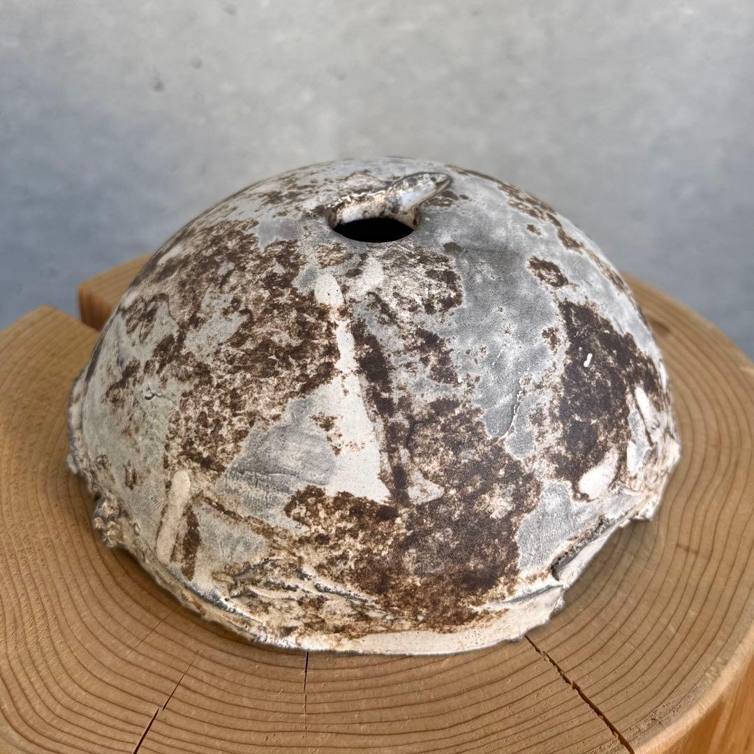 たけろうポット ちぎり 白サビ 安西岳郎 芽の巣山 植木鉢