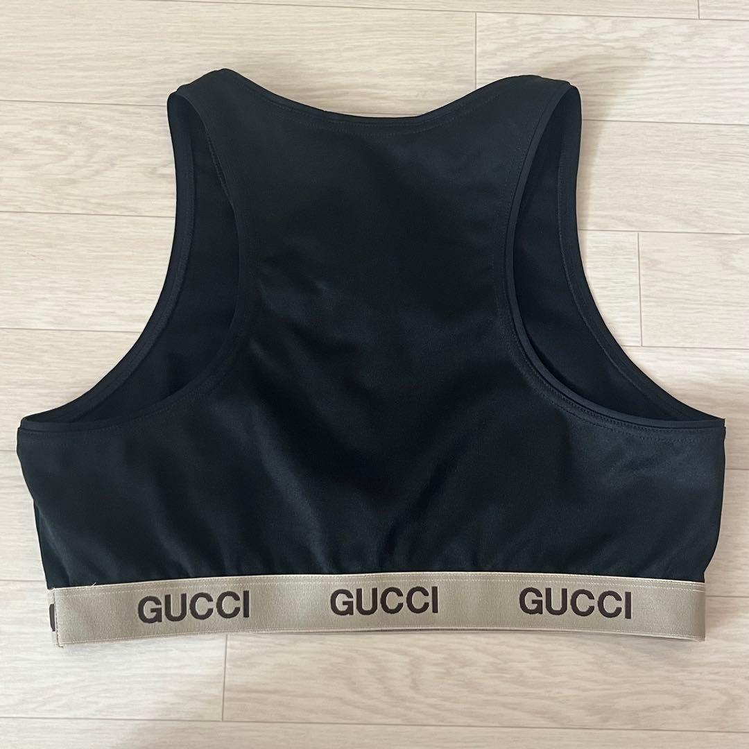 美品 GUCCI ×ノースフェイス スリーブレストップ Lサイズ レディース 黒