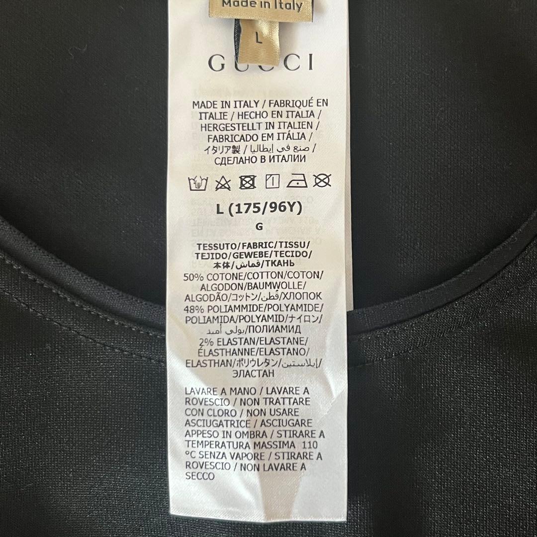 美品 GUCCI ×ノースフェイス スリーブレストップ Lサイズ レディース 黒