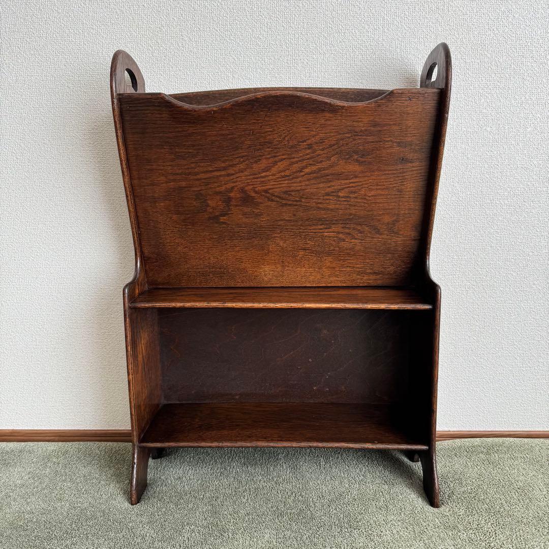 英国　アンティーク　木製　マガジンラック　本棚　収納　シェルフ　イギリス