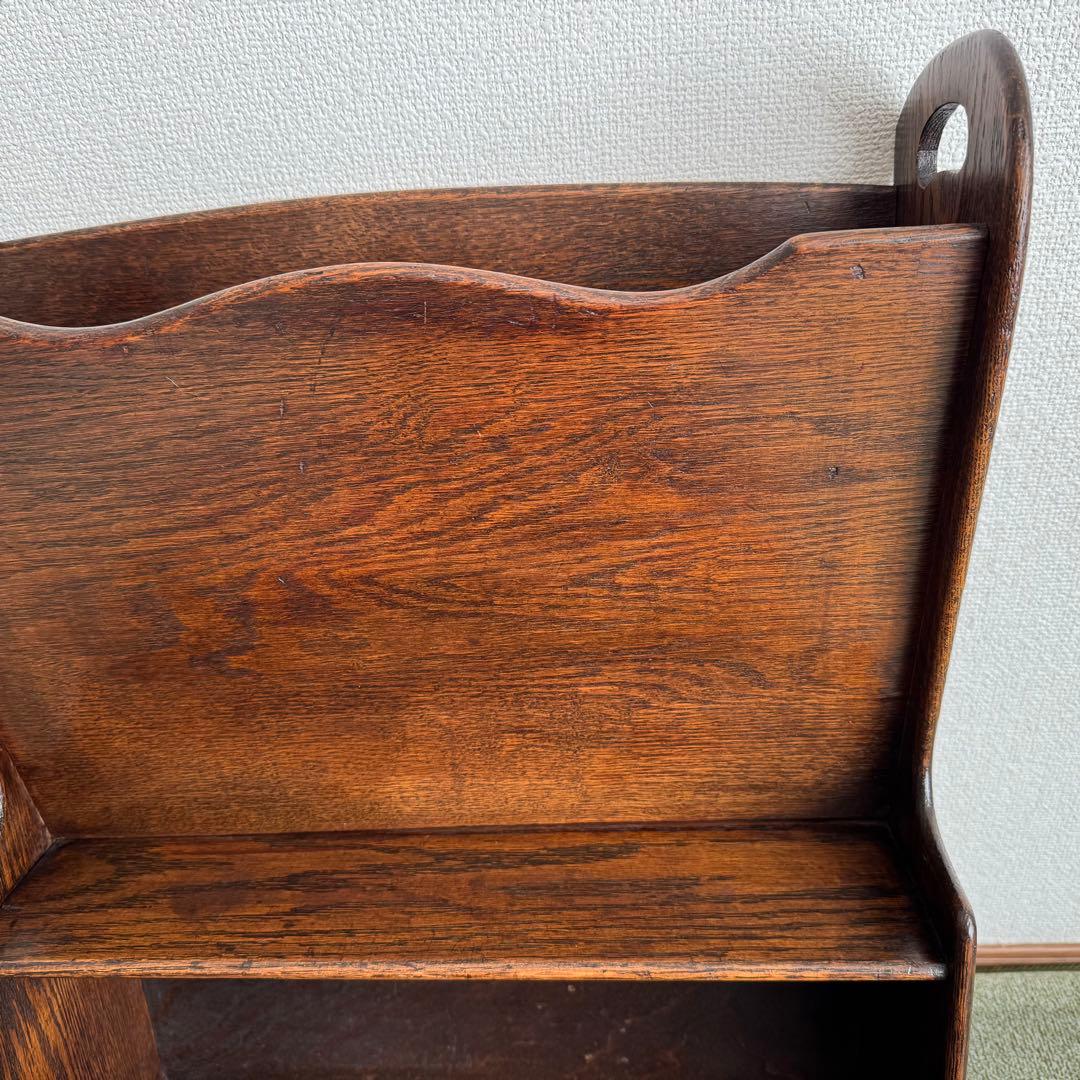 英国　アンティーク　木製　マガジンラック　本棚　収納　シェルフ　イギリス