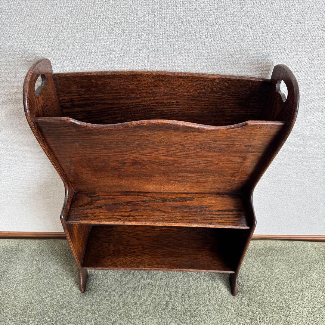 英国　アンティーク　木製　マガジンラック　本棚　収納　シェルフ　イギリス