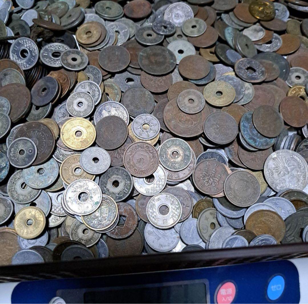 日本の旧貨幣 古銭　約5キロ まとめ売り
