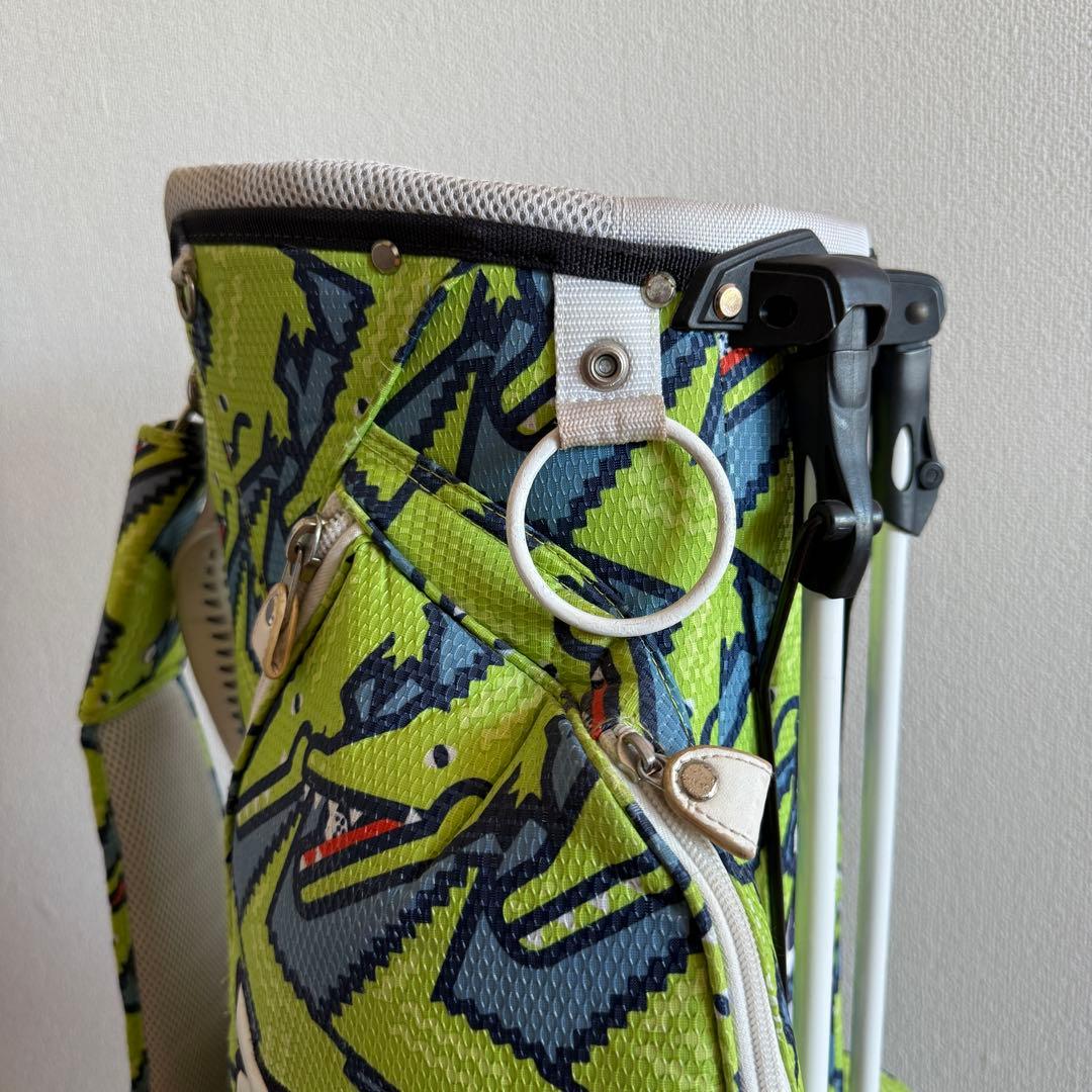 美品　パーリーゲイツ　キャディバッグ　ショルダー式　スタンド式　軽量　ワニ柄