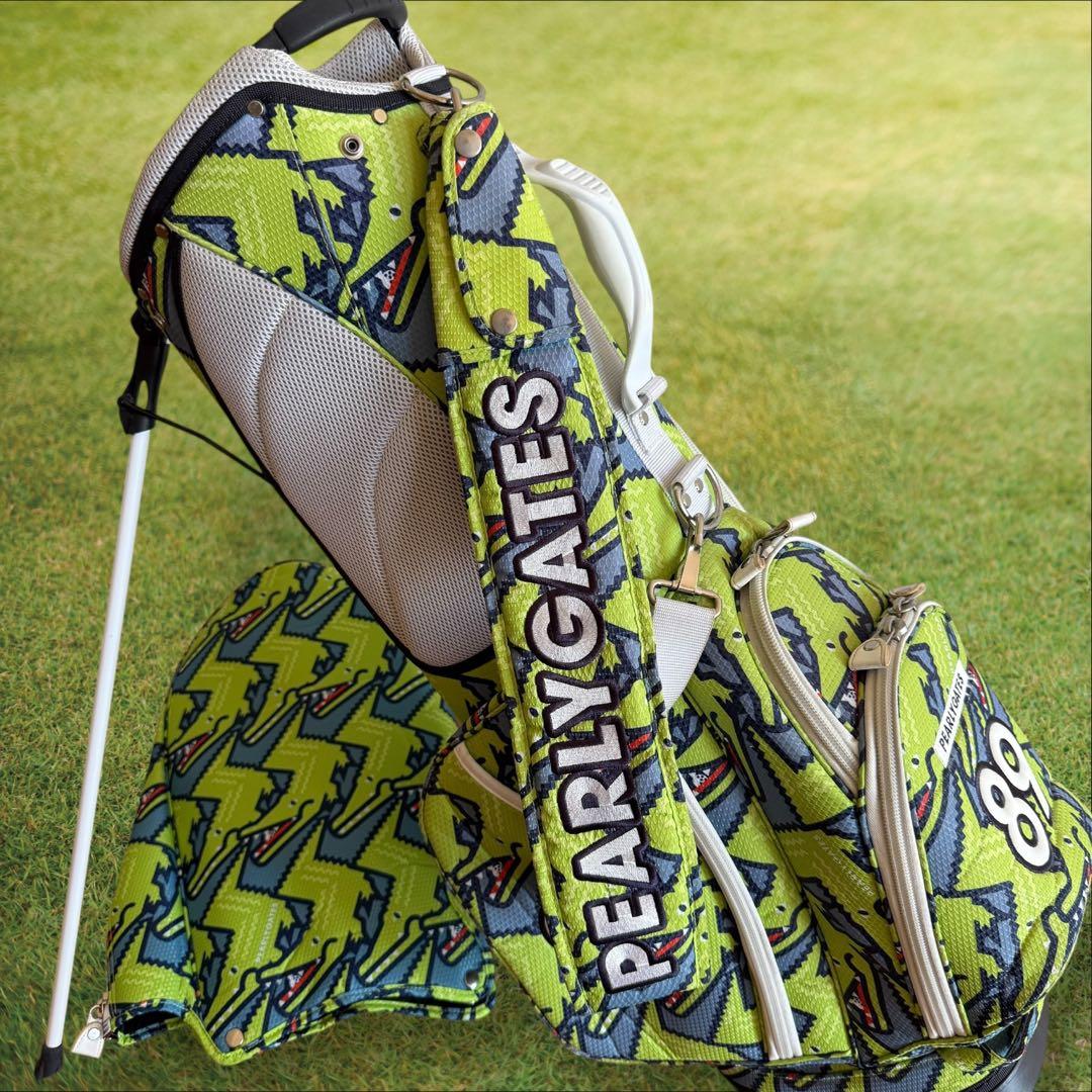 美品　パーリーゲイツ　キャディバッグ　ショルダー式　スタンド式　軽量　ワニ柄