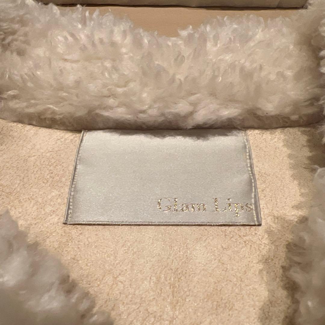 ほぼ未使用 GlamLips グラムリップス ムートンボアコート ボアジャケット