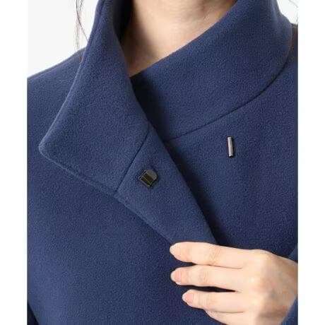 23区　【中村アンさん着用】ダブルクロスベロアスタンドカラーコート　インクブルー