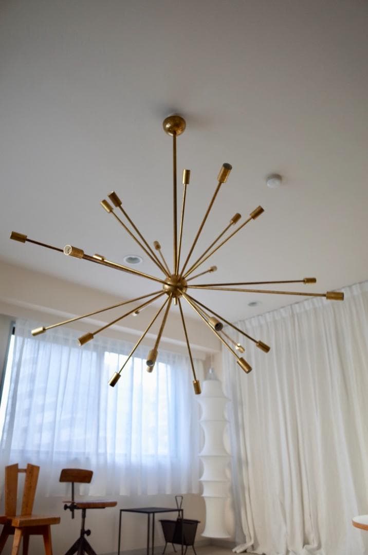 イタリア スプートニク 真鍮 シャンデリア アンティーク ミッドセンチュリー