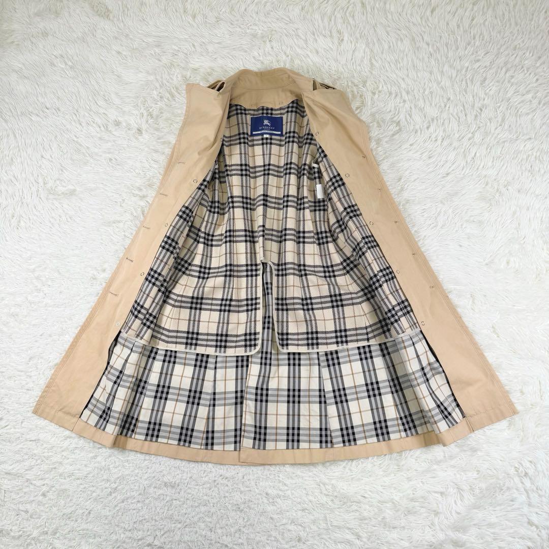 バーバリーブルーレーベル トレンチコート ロング丈 ライナー付 ノバチェック L