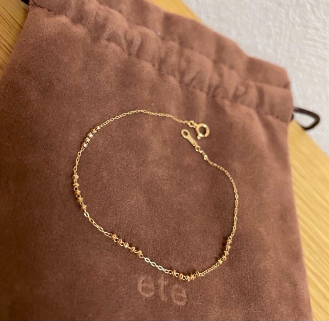 ete エテ K18 グレイン カット パーツ チェーン ブレスレット