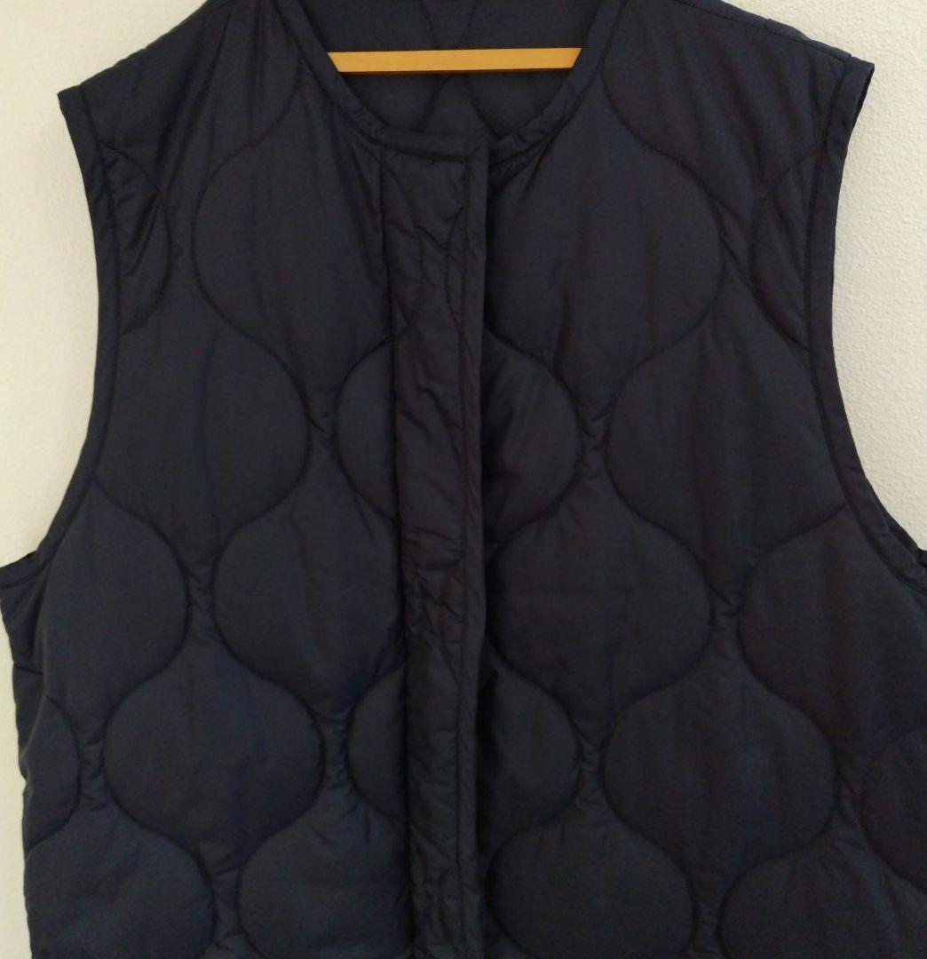 【専用】ヘリンドットサイ キルティング ロング ベスト 紺