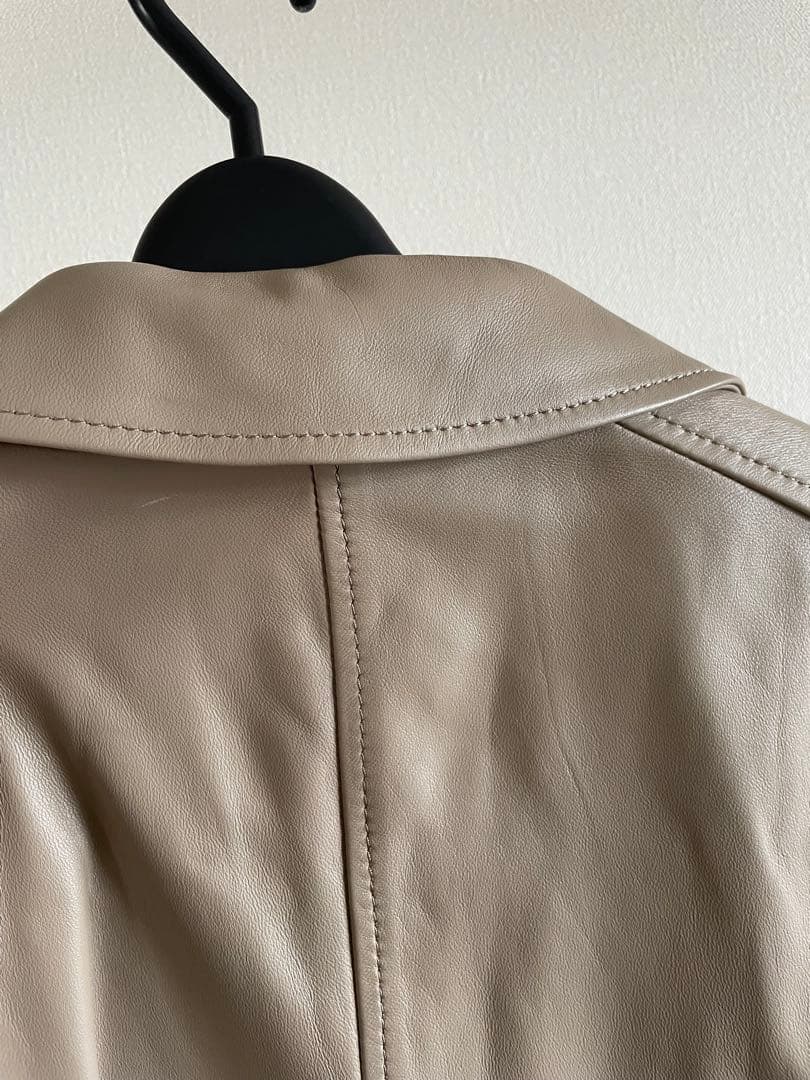 新品未使用23区　ラムレザーダブルライダースジャケット　ベージュ　38