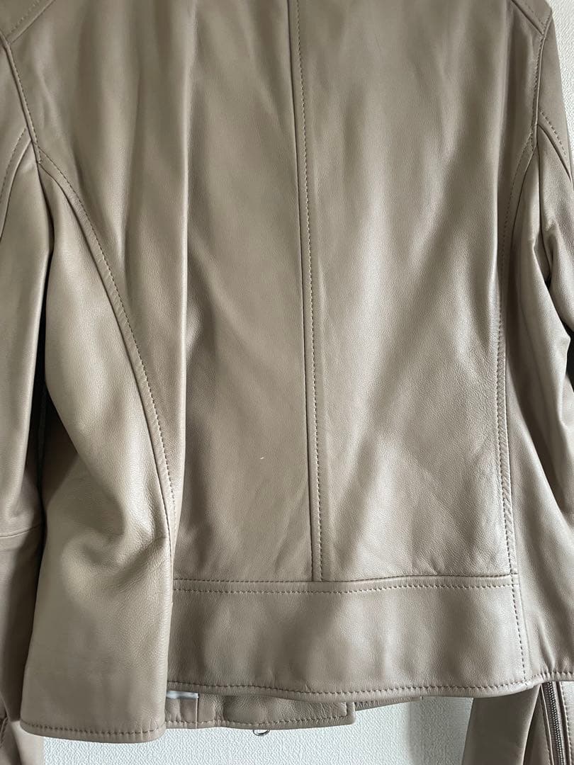 新品未使用23区　ラムレザーダブルライダースジャケット　ベージュ　38