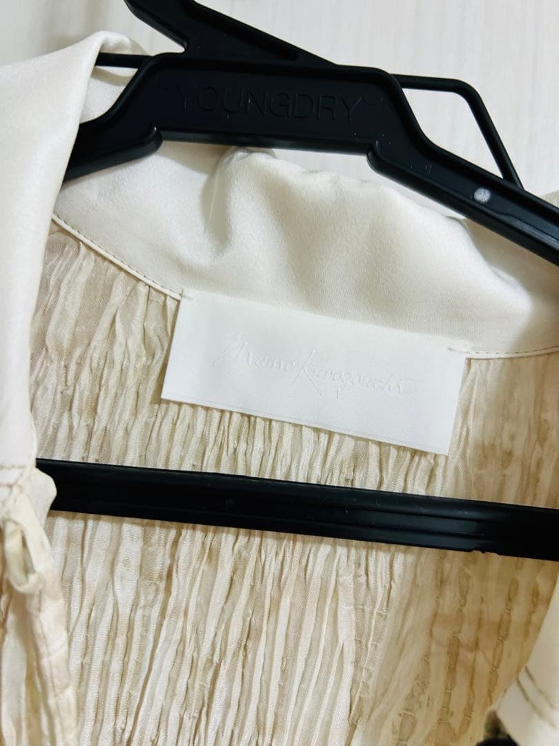 【未使用】Mame Kurogouchi 簾絞り染めシルクシャツドレス