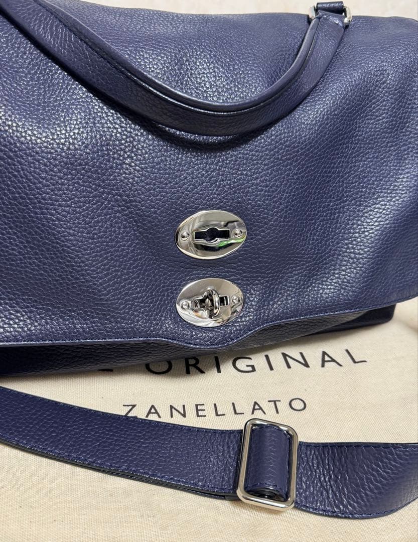 ◆イタリア製！ZANELLATO◆美品！『新型・ポスティーナ Ｍ＋』紺◆
