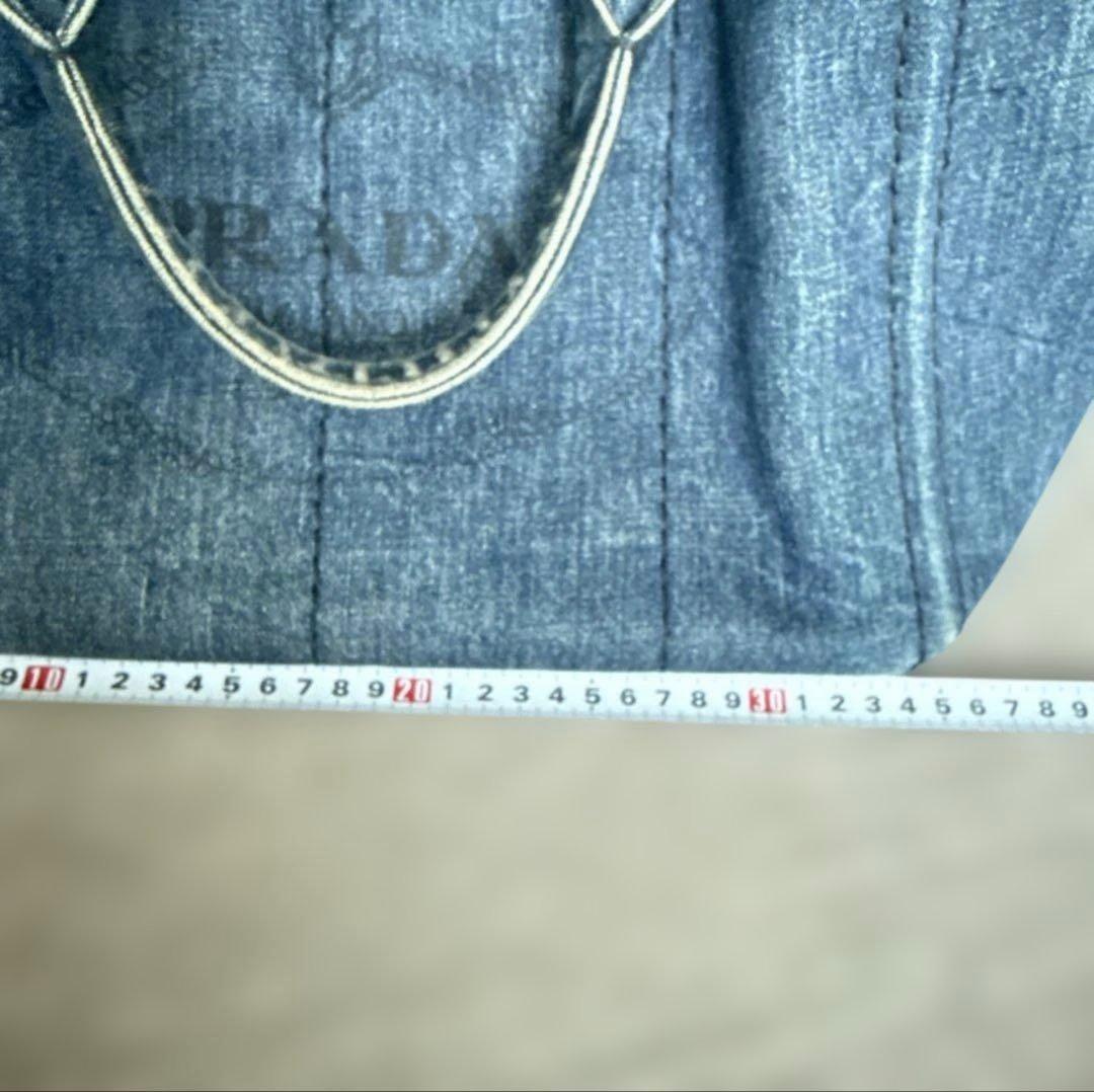 本日お値下げ中❣️PRADA デニム カナパバッグショルダー付❣️角ハンドル破れ無し