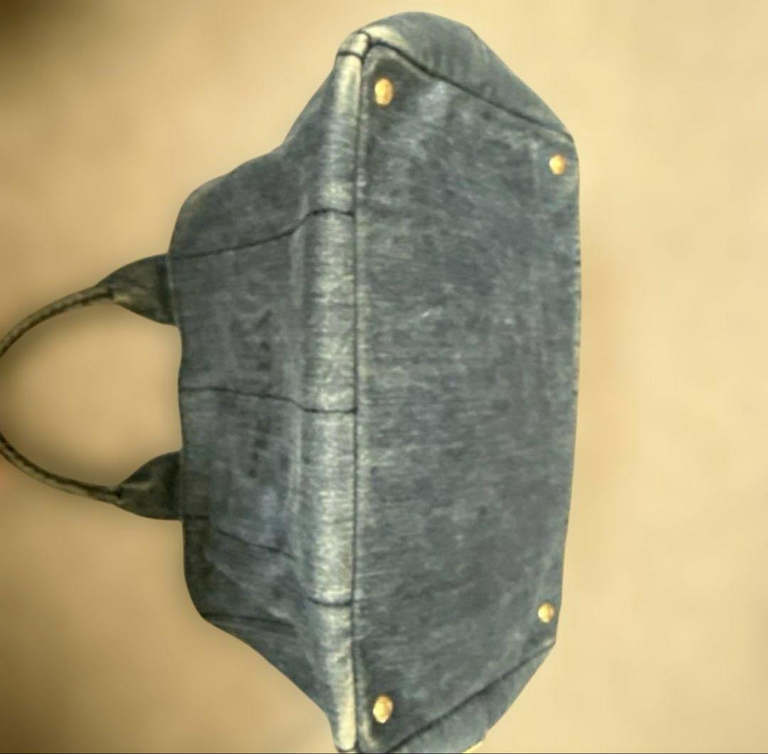 本日お値下げ中❣️PRADA デニム カナパバッグショルダー付❣️角ハンドル破れ無し