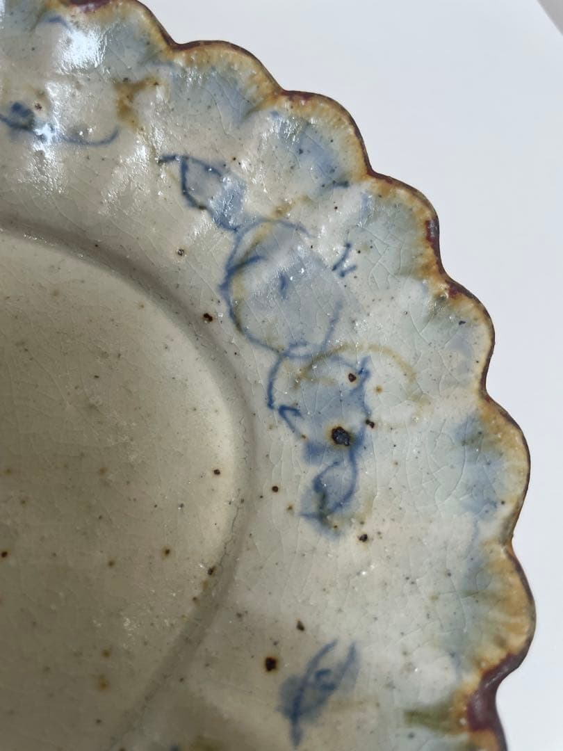 コウホ窯 市野吉記　シノワズリ 輪花皿　楕円　オーバル　パスザバトン　器