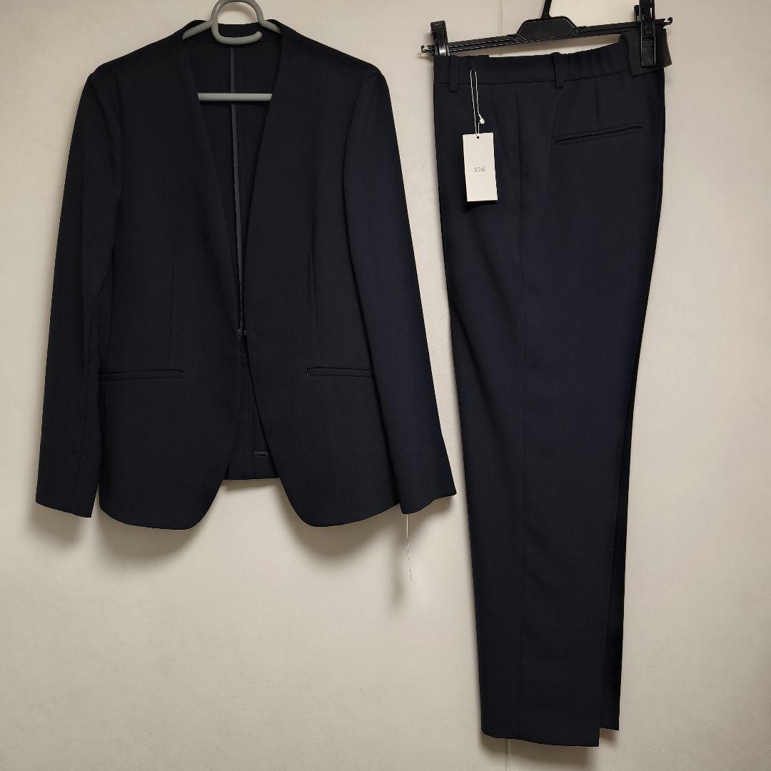 新品 23区 L ダークネイビーパンツスーツセット