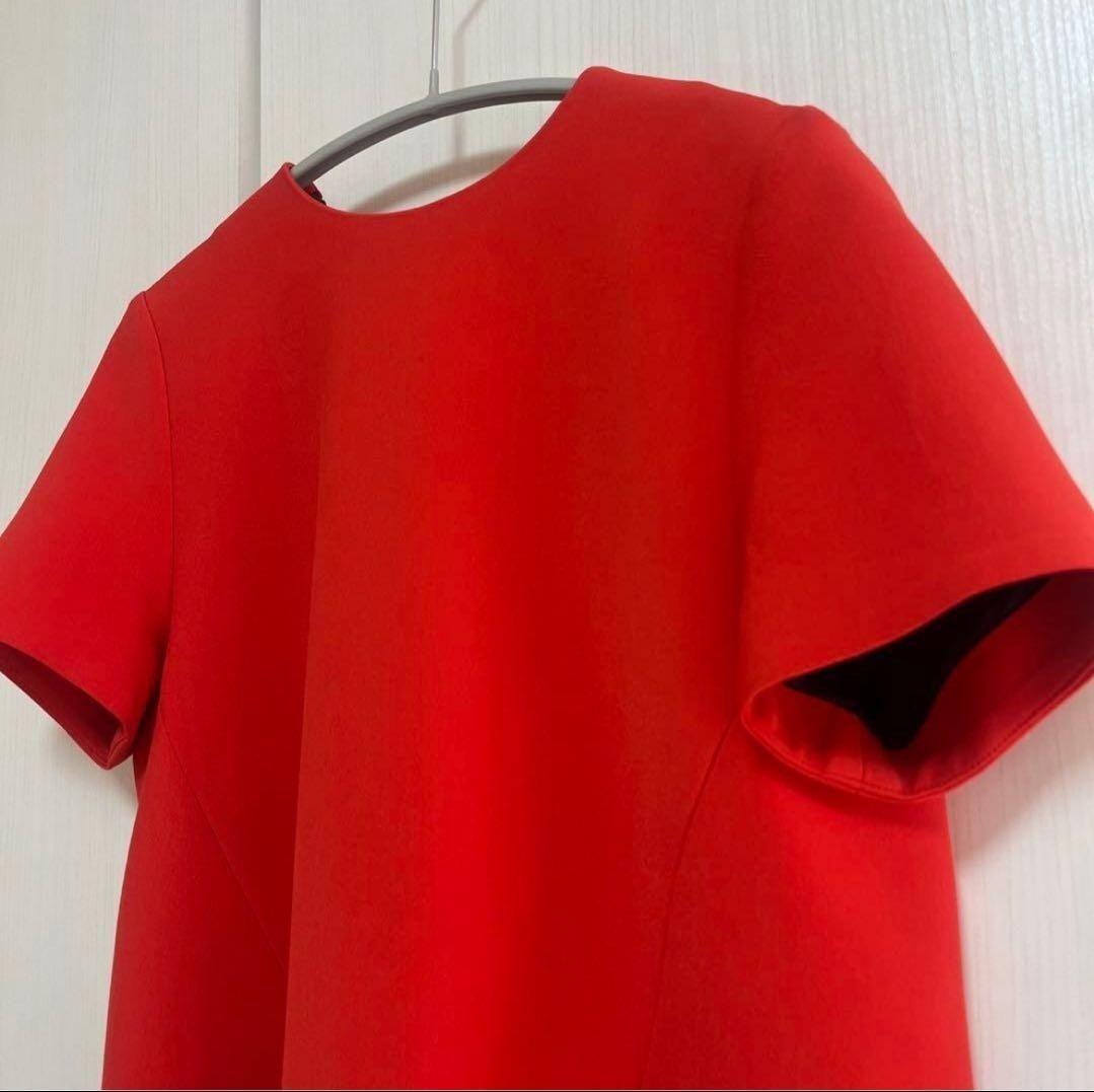 美品　ヨーコチャン赤半袖 トップス パール レッド 36 可愛い