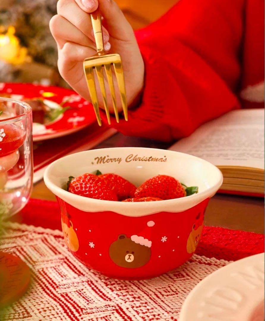 LINE FRIENDS クリスマス　食器セット 5点　限定グッズ 海外正規品