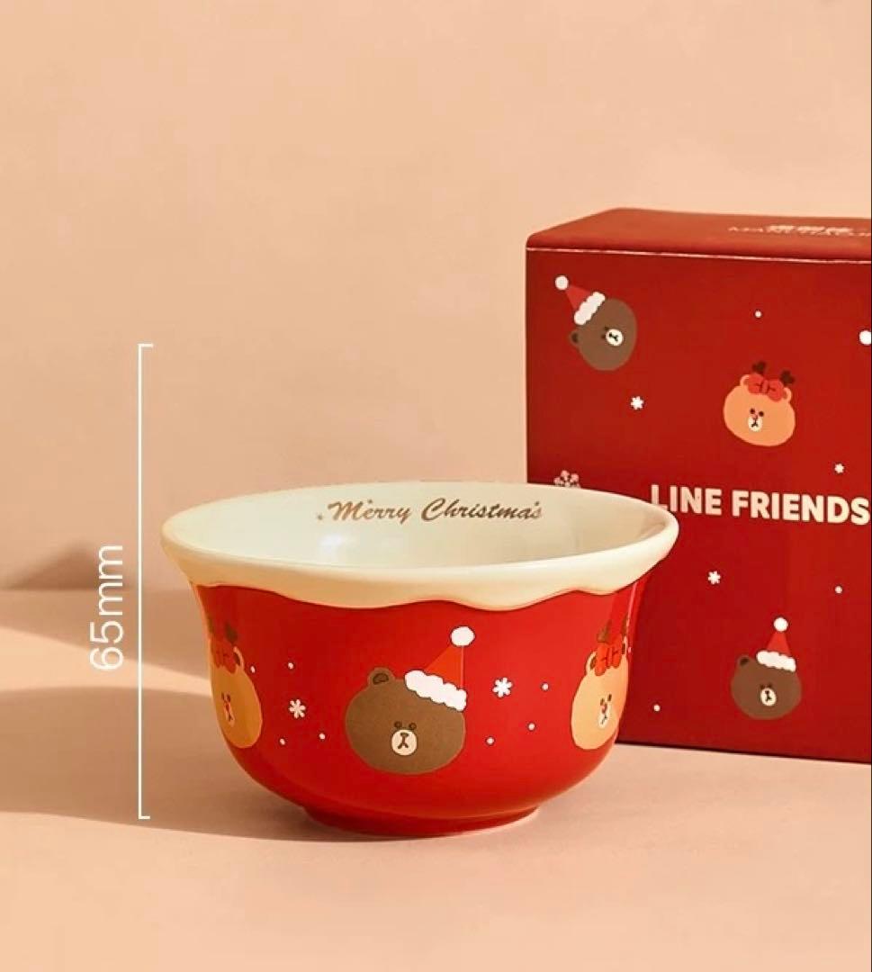 LINE FRIENDS クリスマス　食器セット 5点　限定グッズ 海外正規品
