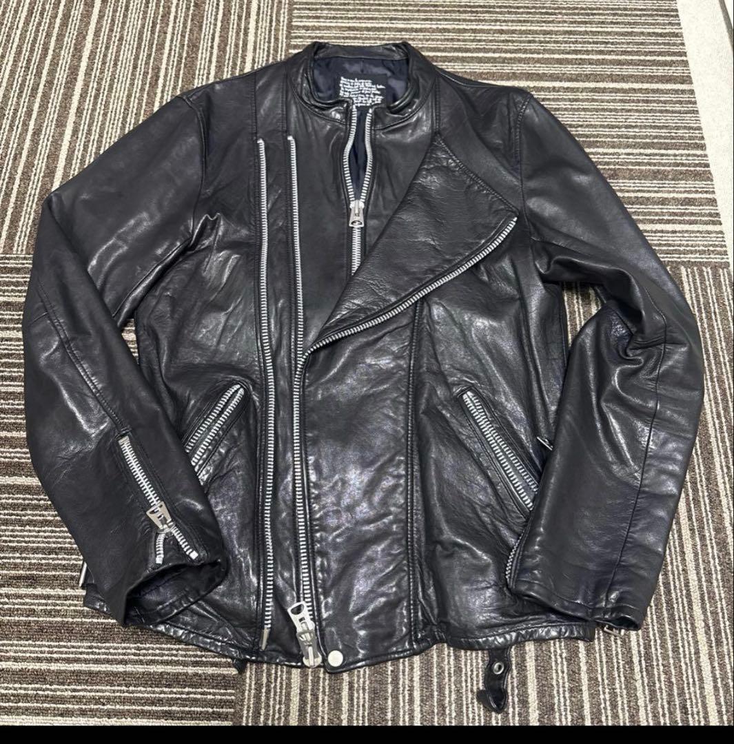 最終値下げ！ナノユニバース　ダブルライダースレザージャケットLサイズ