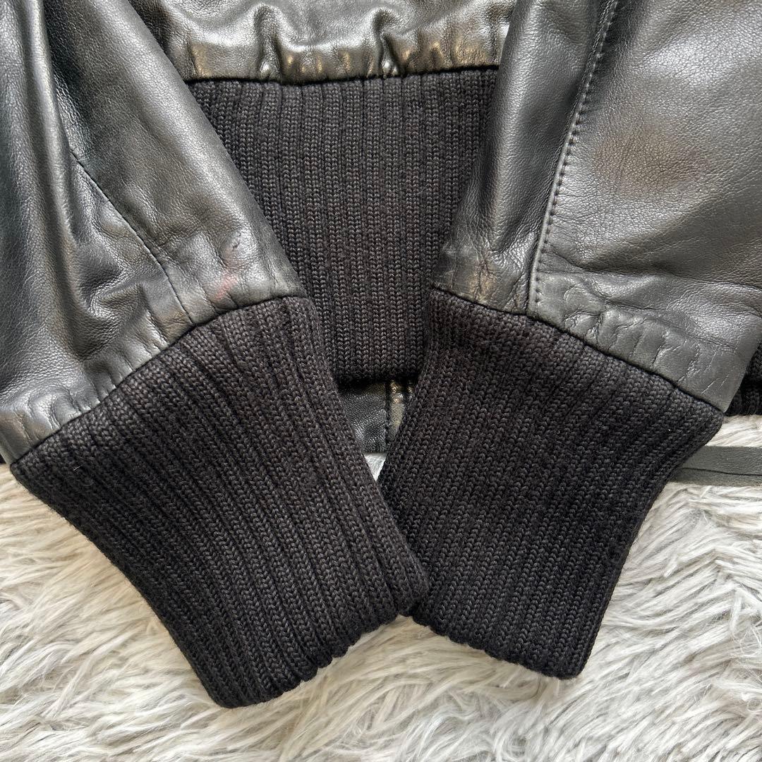 AVIREX ラムレザージャケット ライダース ブラック Sサイズ