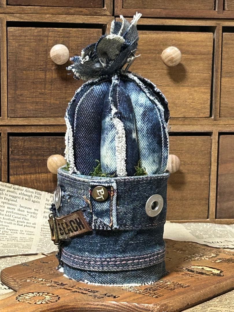 ブリーチデニムサボちゃんお花付き　No.537