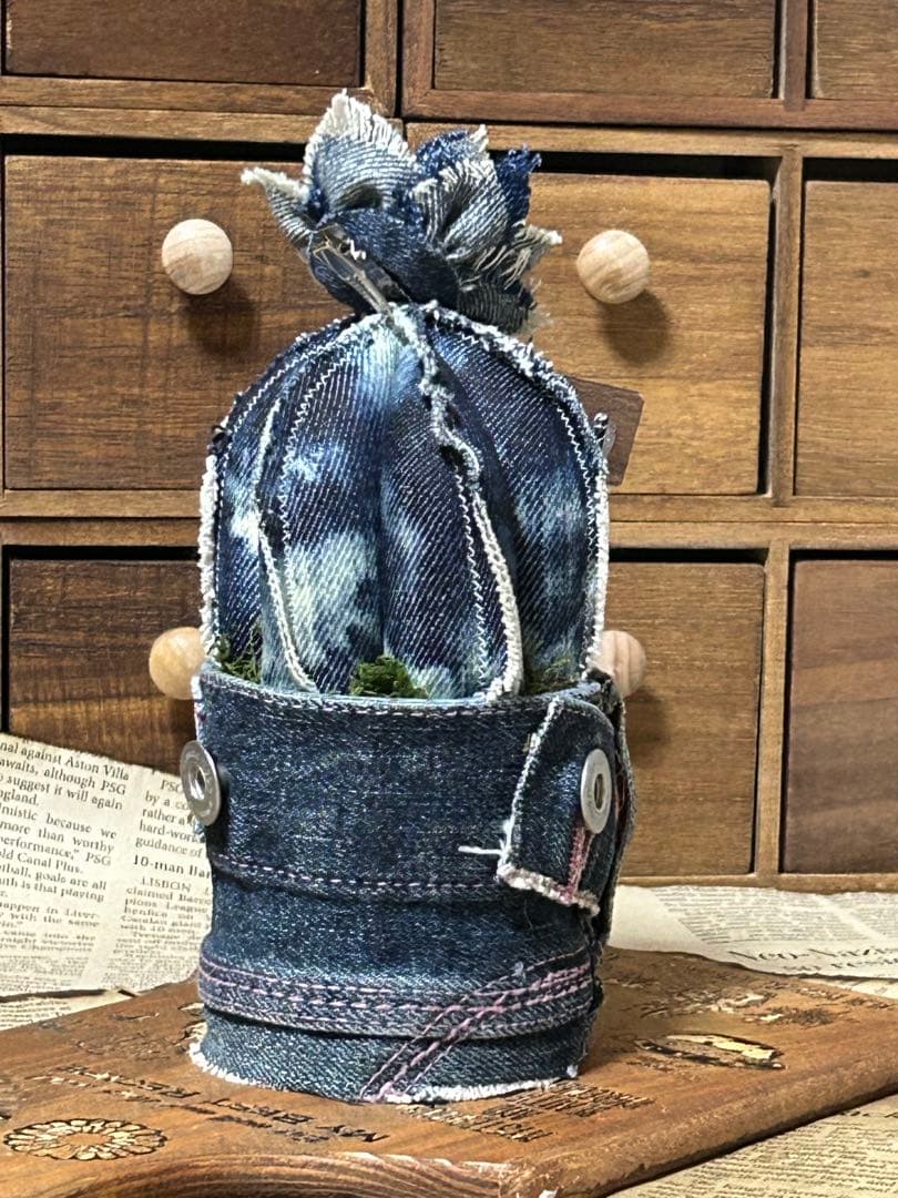 ブリーチデニムサボちゃんお花付き　No.537