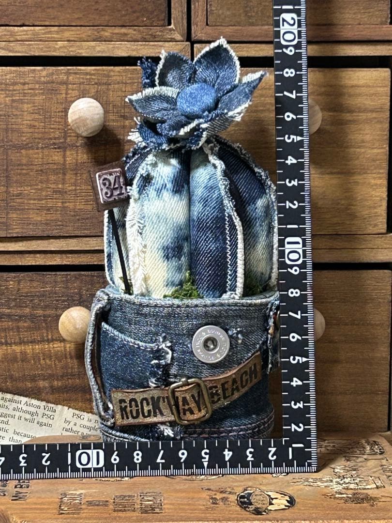 ブリーチデニムサボちゃんお花付き　No.537