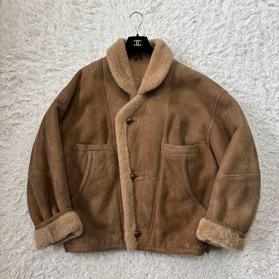 希少【SHEARLING】USA くるみボタン　ムートン　ボアスエード　US M