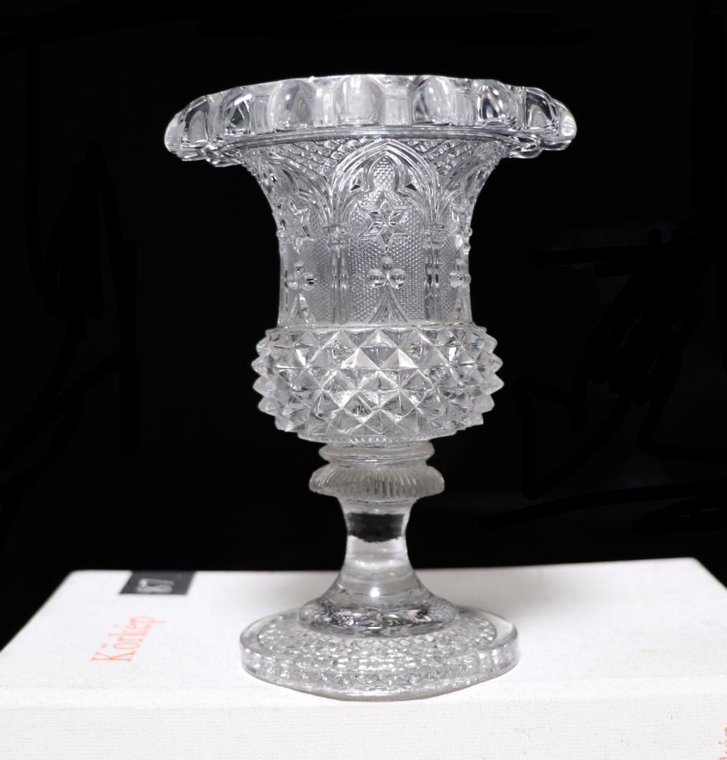 オールド・バカラ 珍品 1830年 美術館級 重厚花瓶 星型 スター 切子グラス